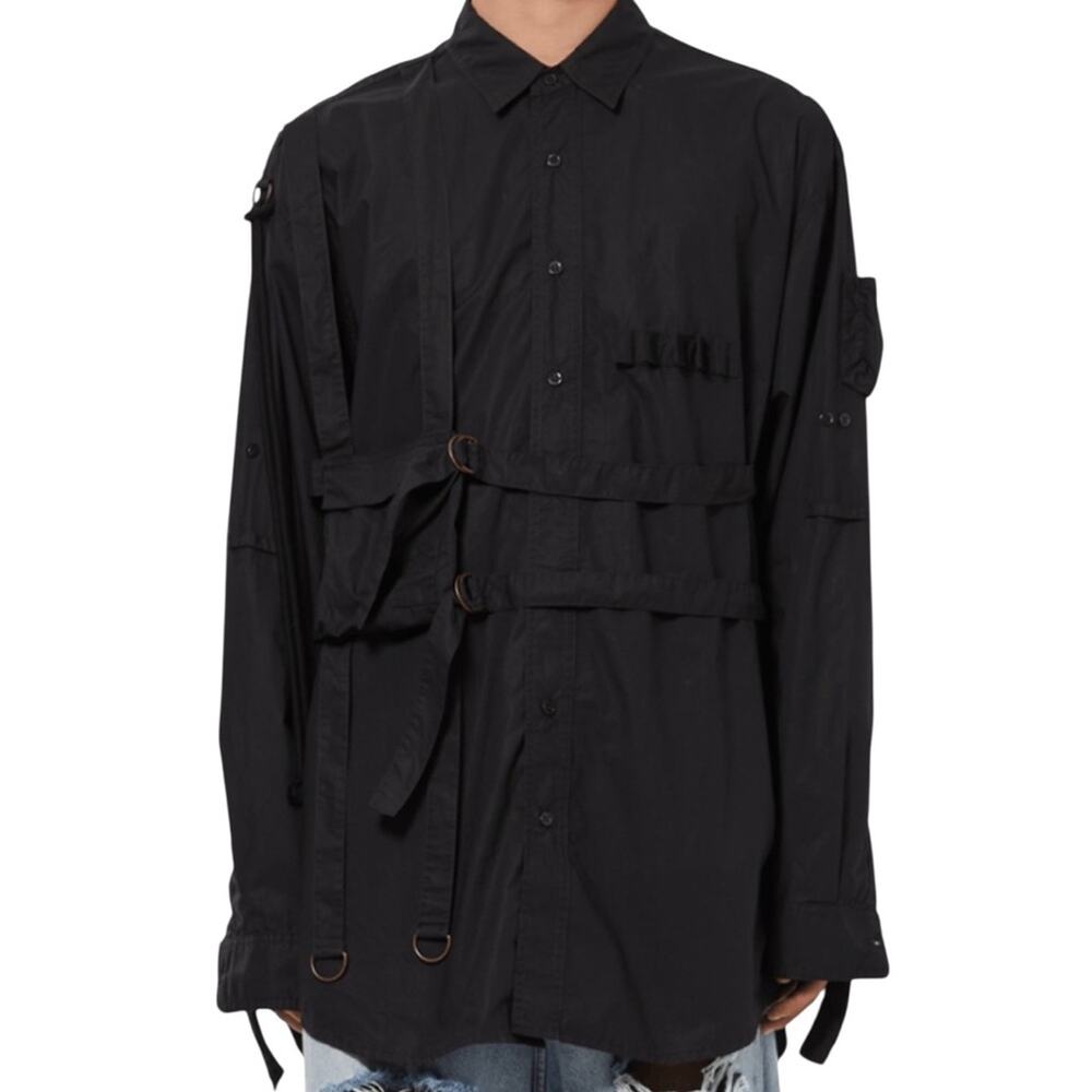 RAF SIMONS Archive Redux SS03 Consumed Parachute Shirt Black EU 50 LG Utility